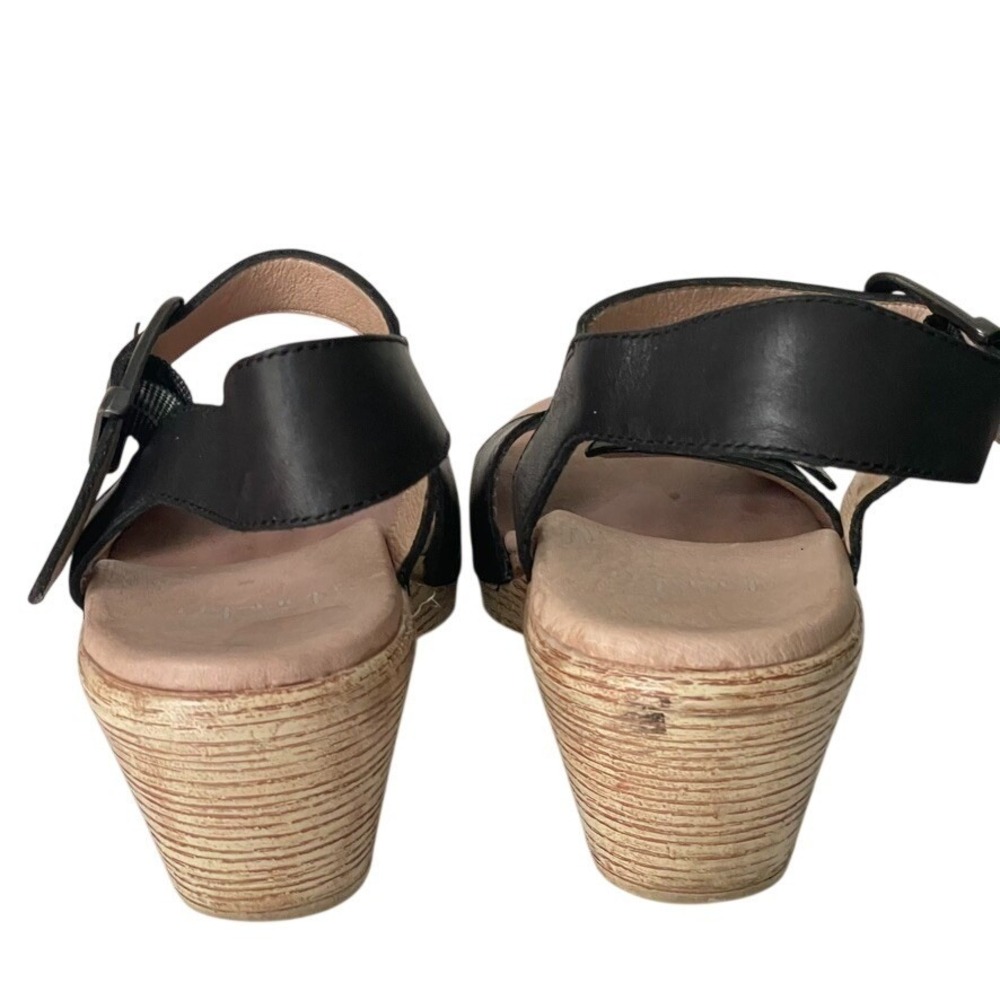Dansko Matty Black Leather Buckle Sandals EU 37 US 6.5-7 Comfort - Picture 7 of 11
